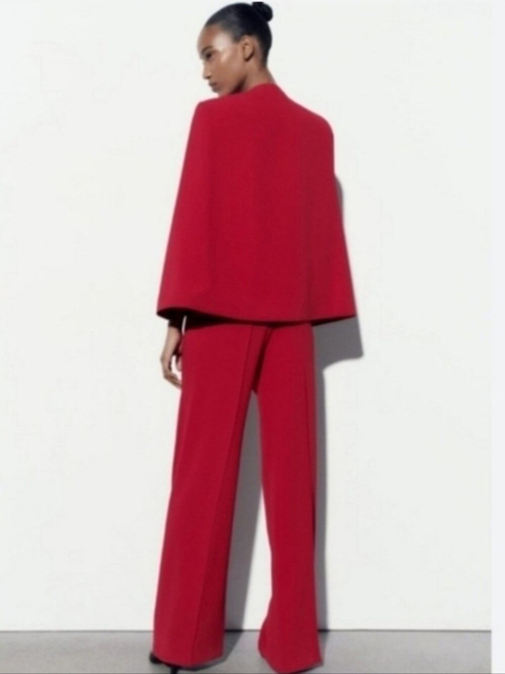 ZARA CAPE BLAZER JACKET RED SIZE S - Picture 7 of 16